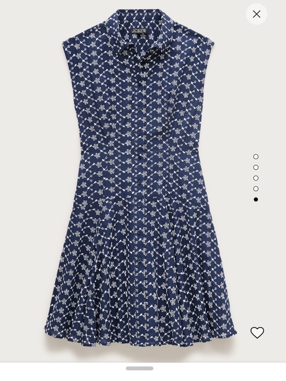 J. Crew Navy and White Floral-Chain Midi Dress